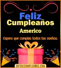 GIF Mensaje de cumpleaños Americo